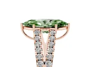 Marquise Graduated Split Shank Engagement Ring Setting for a Fancy Green Lab-Grown Diamond | Rose Gold