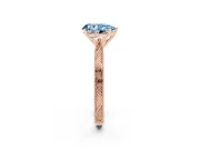 Pear-Shaped Engraved Engagement Ring Setting for a Fancy Blue Lab-Grown Diamond | Rose Gold
