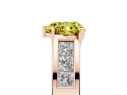 Heart-Shaped Channel-Set Engagement Ring Setting for a Fancy Yellow Lab-Grown Diamond | Rose Gold