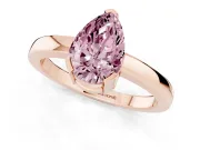 Pear-Shaped Solitaire Engagement Ring Setting for a Fancy Pink Lab-Grown Diamond | Flat Tab Prongs | Rose Gold
