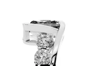 Fancy Black Radiant Cut Diamond Bezel Bypass Ring Set in Silver with Round Accents
