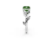 Princess Cut Twisted Vine Engagement Ring Setting for a Fancy Green Lab-Grown Diamond | Platinum