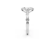 Marquise Floral Solitaire Engagement Ring Setting | Sculpted Leaf Shoulders | Platinum
