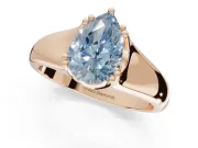 Pear-Shaped Double Claw Solitaire Engagement Ring Setting for a Fancy Blue Lab-Grown Diamond | Rose Gold