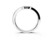 Round Lab-Grown Diamond Pavé Contour Wedding Band | Raised Rails | Sterling Silver