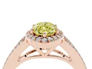 Marquise Split Shank Halo Engagement Ring Setting for a Fancy Yellow Lab-Grown Diamond | Rose Gold
