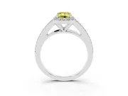 Emerald Cut Split Shank Halo Engagement Ring Setting for a Fancy Yellow Lab-Grown Diamond | Platinum