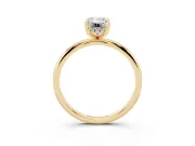 Emerald Cut Micro-Prong Hidden Halo Engagement Ring Setting | Plain Band | Yellow Gold