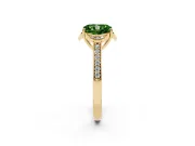 Radiant Cut Floral Pavé Engagement Ring Setting for a Fancy Green Lab-Grown Diamond | Yellow Gold