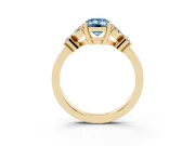 Emerald Cut Floral Engagement Ring Setting for a Fancy Blue Lab-Grown Diamond | Yellow Gold