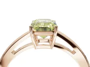 Emerald Cut Cathedral Engagement Ring Setting for a Fancy Yellow Lab-Grown Diamond | Rose Gold - Design NV-24626