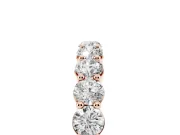 Round Lab-Grown Diamond Prong Set Half Eternity Wedding Band | Raised Row | Rose Gold