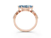 Marquise Scattered Accent Engagement Ring Setting for a Fancy Blue Lab-Grown Diamond | Rose Gold