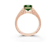 Asscher Cut Split Shank Pavé Engagement Ring Setting for a Fancy Green Lab-Grown Diamond | Rose Gold
