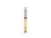Round Lab-Grown Diamond Half Eternity Band | Single Shared Prongs | Yellow Gold