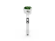 Fancy Green Heart Cut Diamond Solitaire Ring Set in Silver with Prong Head and Smooth Polished Band