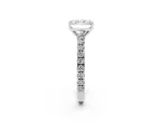 Radiant Cut Pave Engagement Ring Setting | Shared Prong Band | Platinum