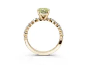 Radiant Cut Pavé Engagement Ring Setting for a Fancy Yellow Lab-Grown Diamond | Alternating Accents | Yellow Gold