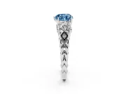 Heart-Shaped Three Stone Engagement Ring Setting for a Fancy Blue Lab-Grown Diamond | Braided Band | Platinum