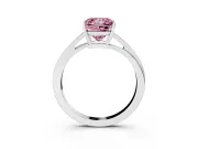 Fancy Pink Princess Cut Diamond Solitaire Twist Band Ring Set in Platinum with Prong Setting