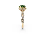 Heart-Shaped Halo Engagement Ring Setting for a Fancy Green Lab-Grown Diamond | Yellow Gold - Design NV-24725
