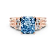 Radiant Cut Bar-Set Engagement Ring Setting for a Fancy Blue Lab-Grown Diamond | Rose Gold