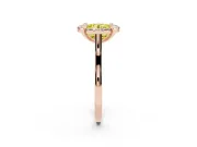 Round Halo Engagement Ring Setting for a Fancy Yellow Lab-Grown Diamond | Claw Corners | Rose Gold