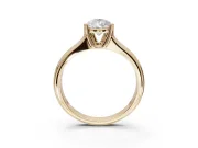 Pear-Shaped Double Claw Solitaire Engagement Ring Setting | Wide Plain Band | Yellow Gold