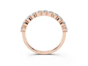 Round Lab-Grown Diamond Prong Set Half Eternity Wedding Band | Raised Row | Rose Gold