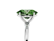 Oval Thin Solitaire Engagement Ring Setting for a Fancy Green Lab-Grown Diamond | Straight Plain Band | White Gold