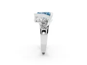 Radiant Cut Engagement Ring Setting for a Fancy Blue Lab-Grown Diamond | Bezel | Sterling Silver