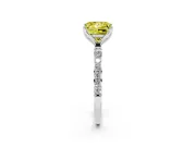 Princess Cut Pave Solitaire Engagement Ring Setting for a Fancy Yellow Lab-Grown Diamond | Slim Band | Platinum