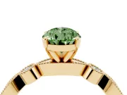 Pear-Shaped Vintage Milgrain Engagement Ring Setting for a Fancy Green Lab-Grown Diamond | Bezel Accents | Yellow Gold