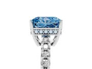 Radiant Cut Engagement Ring Setting for a Fancy Blue Lab-Grown Diamond | Platinum - Design NV-24649
