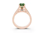 Cushion Cut Channel Engagement Ring Setting for a Fancy Green Lab-Grown Diamond | Rose Gold - Design NV-24671