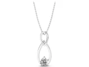 Round Lab-Grown Diamond Infinity Teardrop Pendant Necklace | Prong Set | Sterling Silver