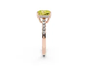 Radiant Cut Engagement Ring Setting for a Fancy Yellow Lab-Grown Diamond | Rose Gold - Design NV-24649