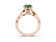 Round Vine Engagement Ring Setting for a Fancy Green Lab-Grown Diamond | Rose Gold