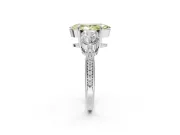 Marquise Three Stone Engagement Ring Setting for a Fancy Yellow Lab-Grown Diamond | Tapered Pave Band | Sterling Silver