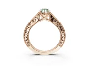 Pear-Shaped Vintage Engagement Ring Setting for a Fancy Green Lab-Grown Diamond | Rose Gold - Design NV-24644