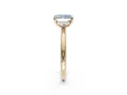 Radiant Cut Hidden Halo Ring Setting for a Fancy Blue Lab-Grown Diamond | Yellow Gold
