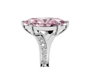 Marquise Pave Engagement Ring Setting for a Fancy Pink Lab-Grown Diamond | Sterling Silver - Design NV-24822