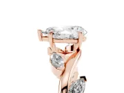 Pear-Shaped Twisted Vine Engagement Ring Setting | Marquise Side Stones | Rose Gold