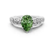 Pear-Shaped Engagement Ring Setting for a Fancy Green Lab-Grown Diamond | White Gold - Design NV-24645