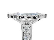 Marquise Halo Engagement Ring Setting for a Fancy Blue Lab-Grown Diamond | Graduated Channel Band | Sterling Silver