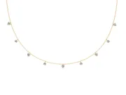 Heart and Round Lab-Grown Diamond Station Necklace | Alternating Stations | Yellow Gold