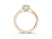 Cushion Cut Bypass Solitaire Engagement Ring Setting | Plain Polished Band | Rose Gold