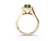 Cushion Cut Halo Engagement Ring Setting for a Fancy Green Lab-Grown Diamond | Square Profile Band | Yellow Gold