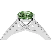 Oval Graduated Split Shank Engagement Ring Setting for a Fancy Green Lab-Grown Diamond | Platinum