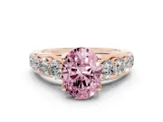 Oval Graduated Engagement Ring Setting for a Fancy Pink Lab-Grown Diamond | Rose Gold